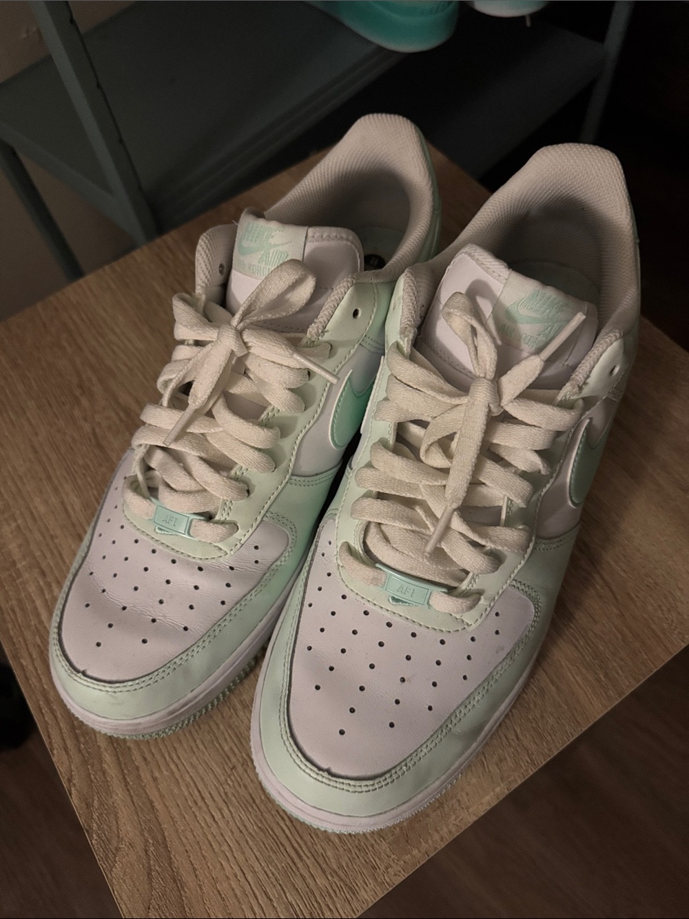 Nike Air Force 1 Low White & Mint Green Sneakers